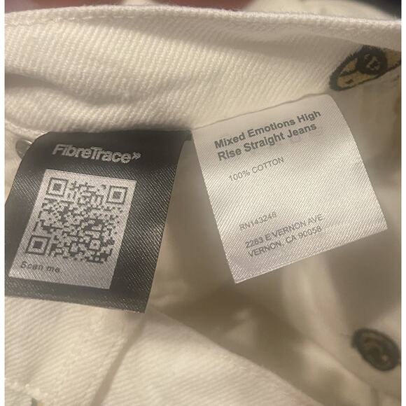 Reformation Women's 27 White Mixed Emotions High Rise Straight Leg Jeans EUC - Picture 5 of 5